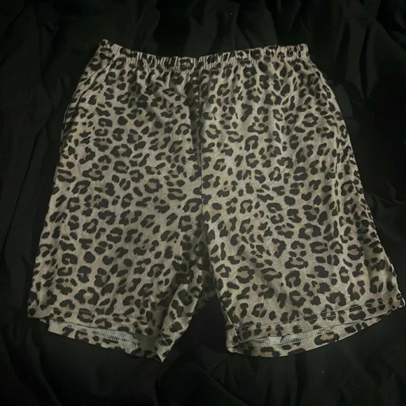 leopard biker shorts